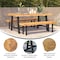 Flash Furniture Natural/Black Acacia Wood Slat Top Patio Table TT-TT01122-1A-NAT-GG - alternate 6